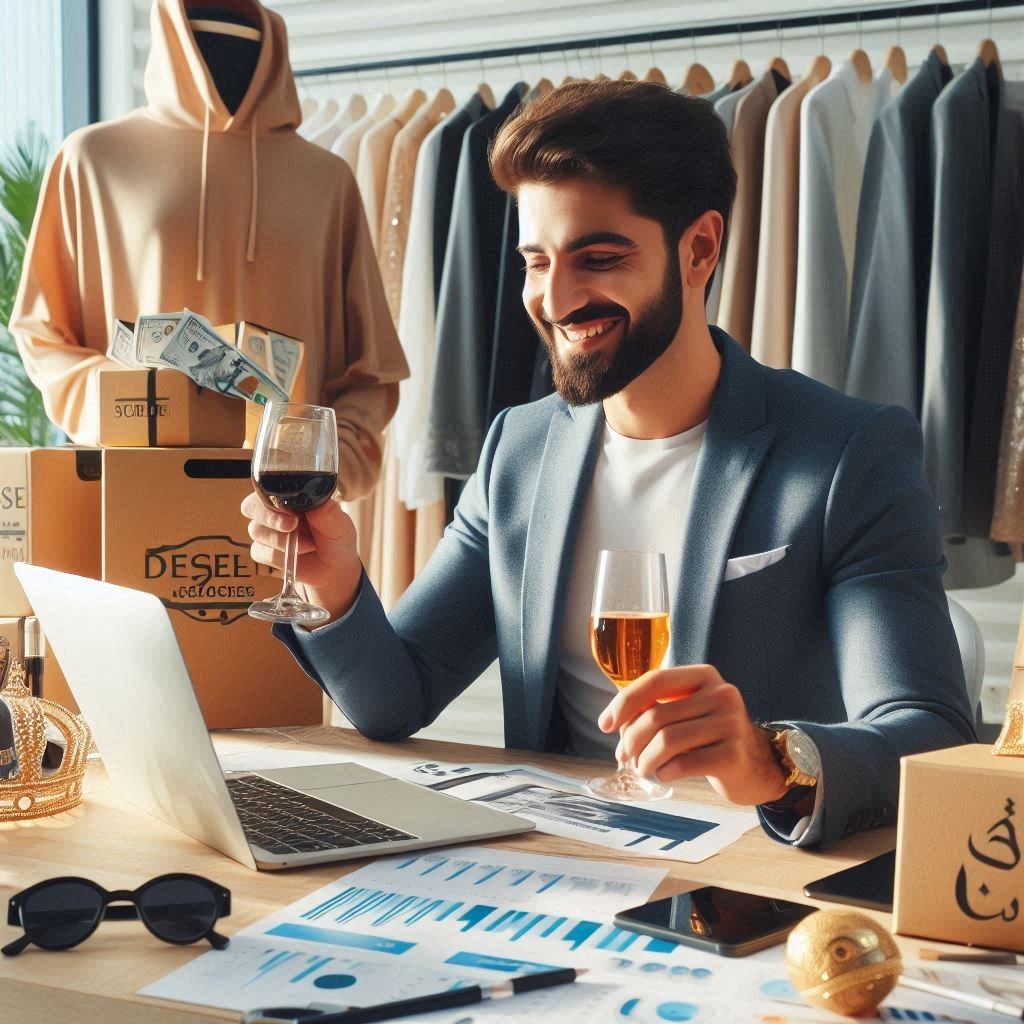 a men in his fashion design room